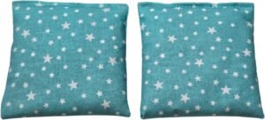 Saco semillas microondas, Tela 100% algodón orgánico. Saco térmico de semillas retención de calor y frio.(ESTRELLITAS AZULES)