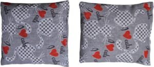 Saco semillas microondas, Tela 100% algodón organico. Saco térmico de semillas retención de calor y frio. Para manos y frente, Caja regalo para mujer, regalo para hombre. (GRIS GATOS)